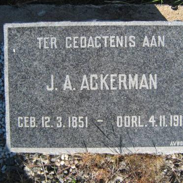 ACKERMAN J.A. 1851-1911