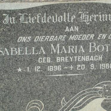 BOTHA Isabella Maria nee BREYTENBACH 1896-1968