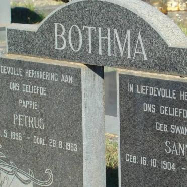 BOTHMA Petrus 1896-1963 &amp; Sannie SWANEPOEL 1904-1963
