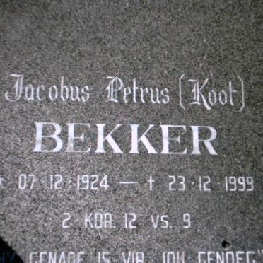 BEKKER Jacobus Petrus 1924-1999