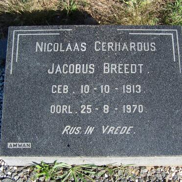 BREEDT Nicolaas Gerhardus Jacobus 1913-1970
