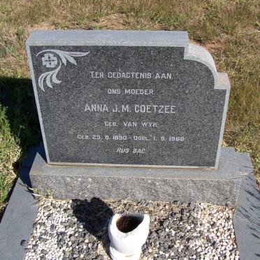 COETZEE Anna J.M. geb VAN WYK 1890-1968
