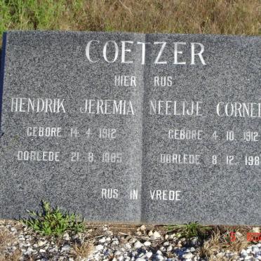 COETZER Hendrik Jeremia 1912-1985 &amp; Neeltje Cornelia 1912-1986