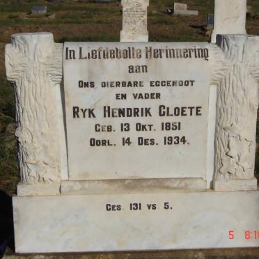 CLOETE Ryk Hendrik 1851-1934