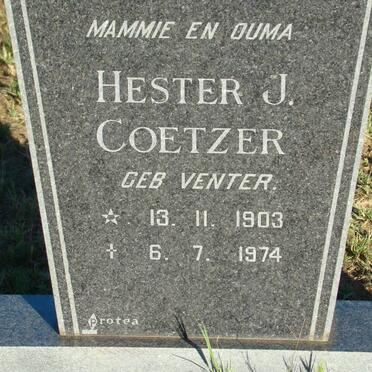 COETZER Hester J. nee VENTER 1903-1974