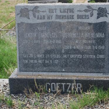 COETZER Hendrik Cornelius 1845-1945 &amp; Petronella Wilhelmina BOUWER 1855-1948