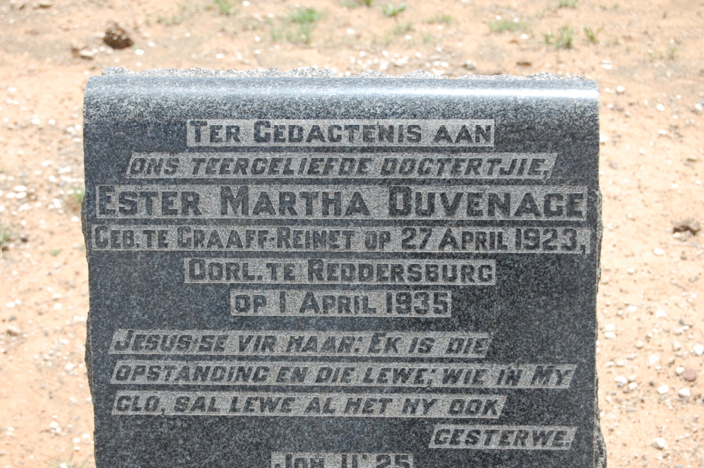 DUVENAGE Ester Martha 1923-1935