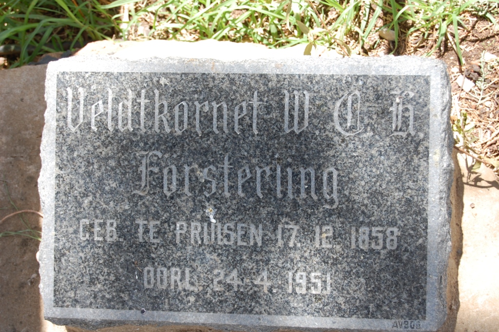 FORSTERLING W.C.H 1858-1951