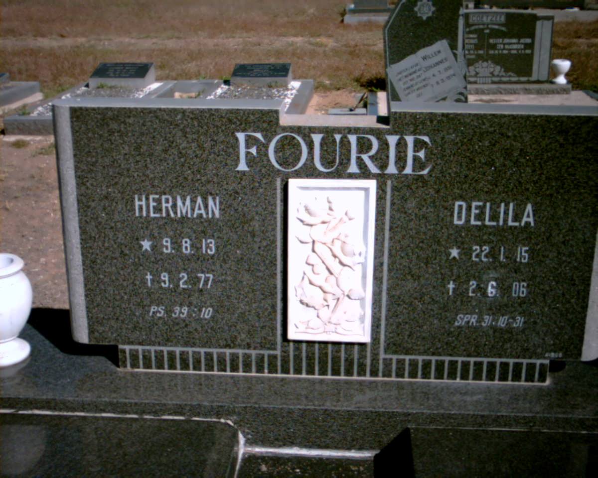 FOURIE Herman 1913-1977 &amp; Delila 1915-2006