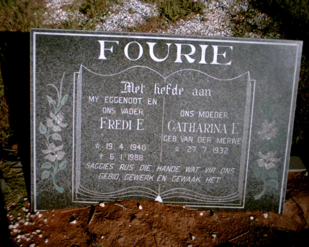 FOURIE Fredi E. 1940-1988 &amp; Catharina E. VAN DER MERWE 1932-