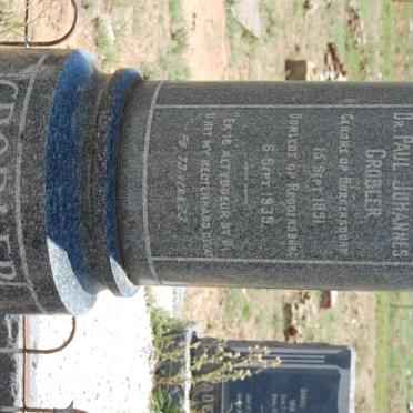GROBLER Paul Johannes 1891-1939