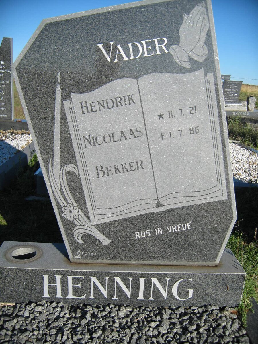 HENNING Hendrik Nicolaas Bekker 1921-1986