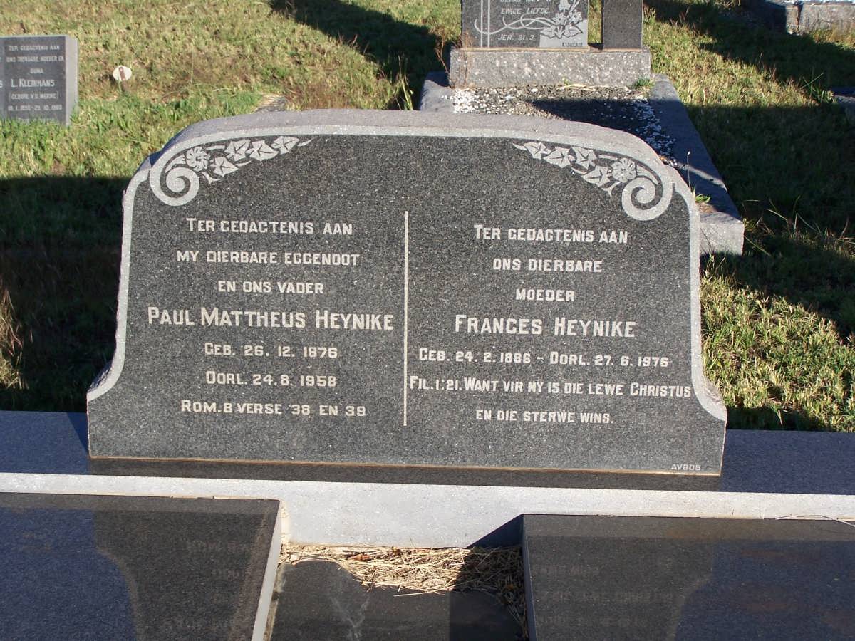 HEYNIKE Paul Mattheus 1876-1958 &amp; Frances 1886-1976