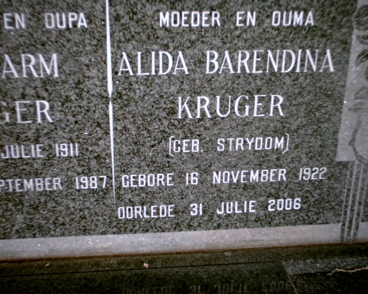 KRUGER Alida Barendina STRYDOM 19-22-2006