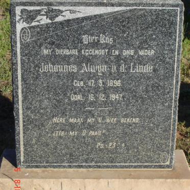 LINDE Johannes Alwyn, v.d. 1896-1947