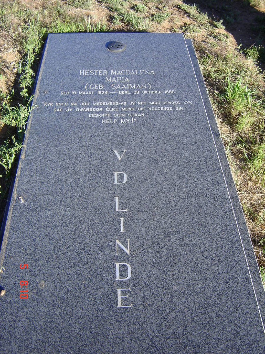 LINDE Hester Magdalena Maria, v.d. nee SAAIMAN 1924-1996