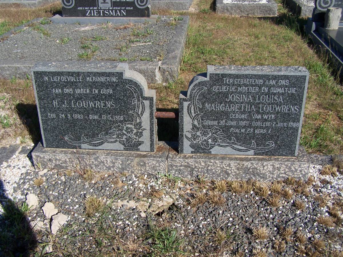 LOUWRENS H.J. 1883-1966 &amp; Josina Louisa Margaretha VAN WYK 1889-1968