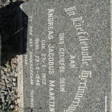 MAARTENS Andreas Jacobus 1922-1948