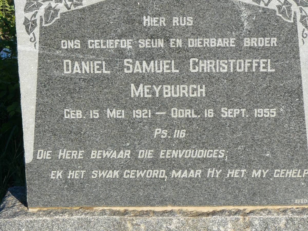 MEYBURGH Daniel Samuel Christoffel 1921-1955
