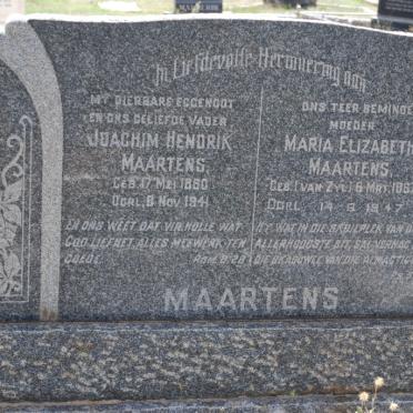 MAARTENS Joachim Hendrik 1860-1941 &amp; Maria Elizabeth VAN ZYL 1867-1947