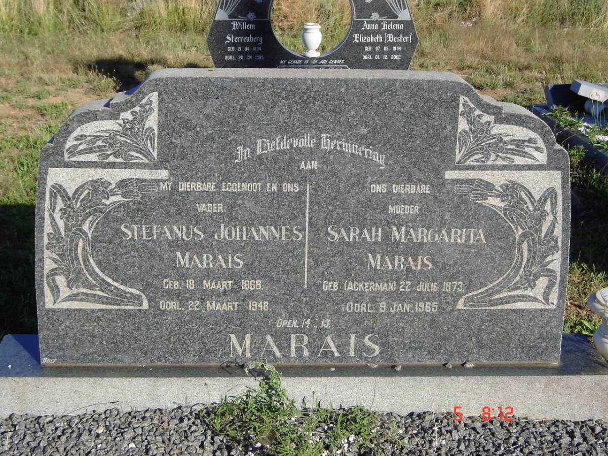 MARAIS Stefanus Johannes 1868-1948 &amp; Sarah Margarita ACKERMAN 1873-1965