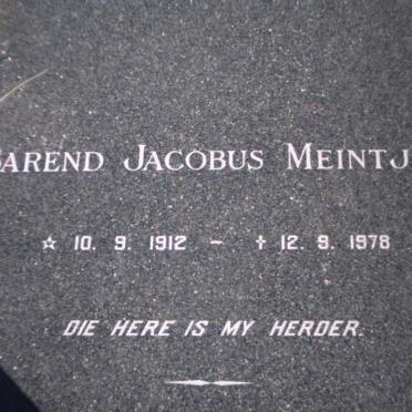 MEINTJES Barend Jacobus 1912-1978 &amp; Anna Aletta MYBURGH 1918-1981