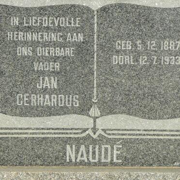 NAUDÉ Jan Gerhardus 1887-1933