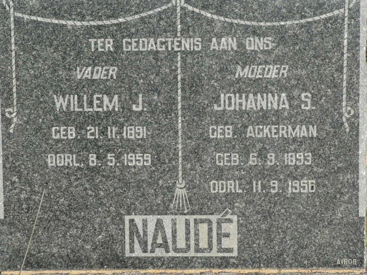 NAUDE Willem J. 1891-1959 &amp; Johanna S. ACKERMAN 1893-1956