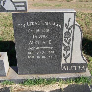 OLIVIER Aletta E. geb MEYBURGH 1908-1974