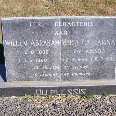 PLESSIS Willem Abraham, du 1893-1968 &amp; Maria Catharina WESSELS 1896-1988