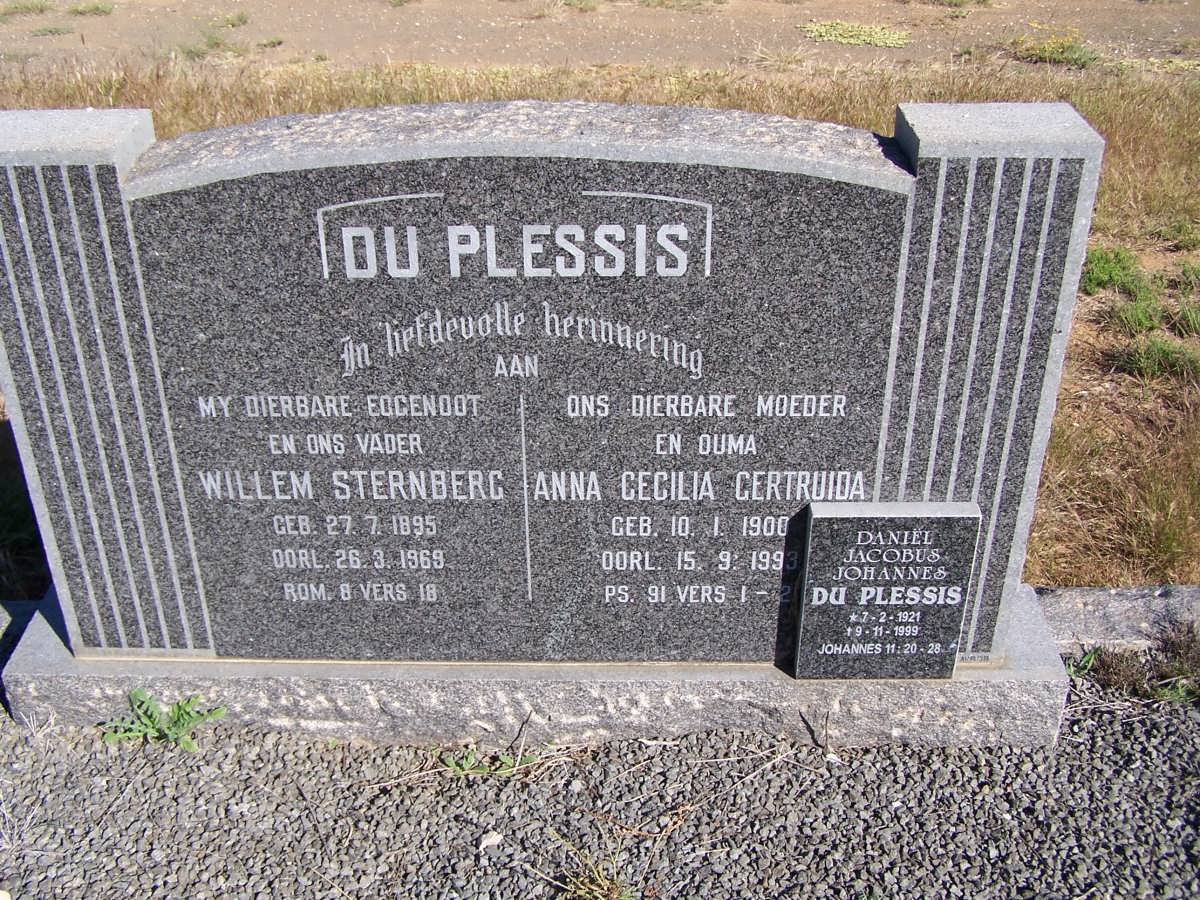 PLESSIS Willem Sternberg, du 1895-1969 &amp; Anna Cecilia Gertruida 1900-1993 :: DU PLESSIS Daniel Jacobus Johannes 1921-1999
