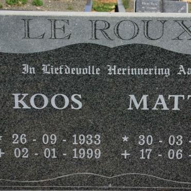ROUX Koos, le 1933-1999 &amp; Matty 1934-1991
