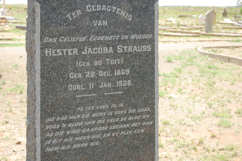 STRAUSS Hester Jacoba nee DU TOIT 1869-1928