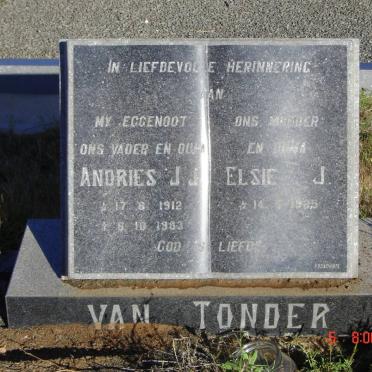 TONDER Andries J.J., van 1912-1983 &amp; Elsie J. 1925-