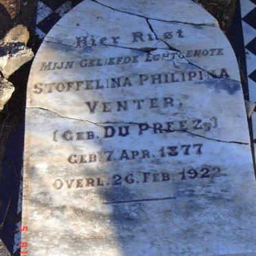 VENTER Stoffelina Philipina nee du PREEZ 1877-1922