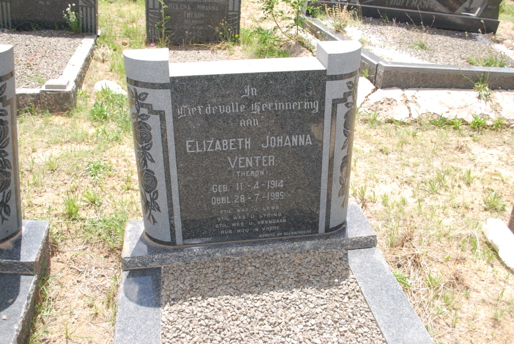 VENTER Elizabeth Johanna nee THERON 1914-1985