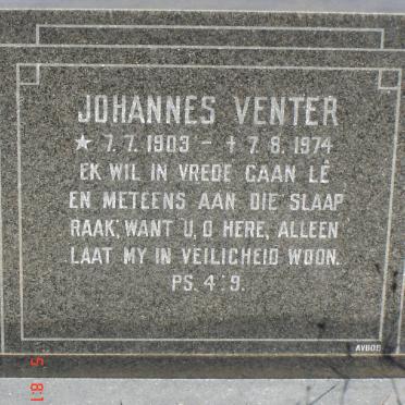 VENTER Johannes 1903-1974
