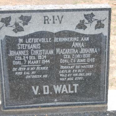 WALT Stephanus Johannes Christiaan, v.d. 1934-1944 &amp; Anna Margaritha Johanna 1930-1946