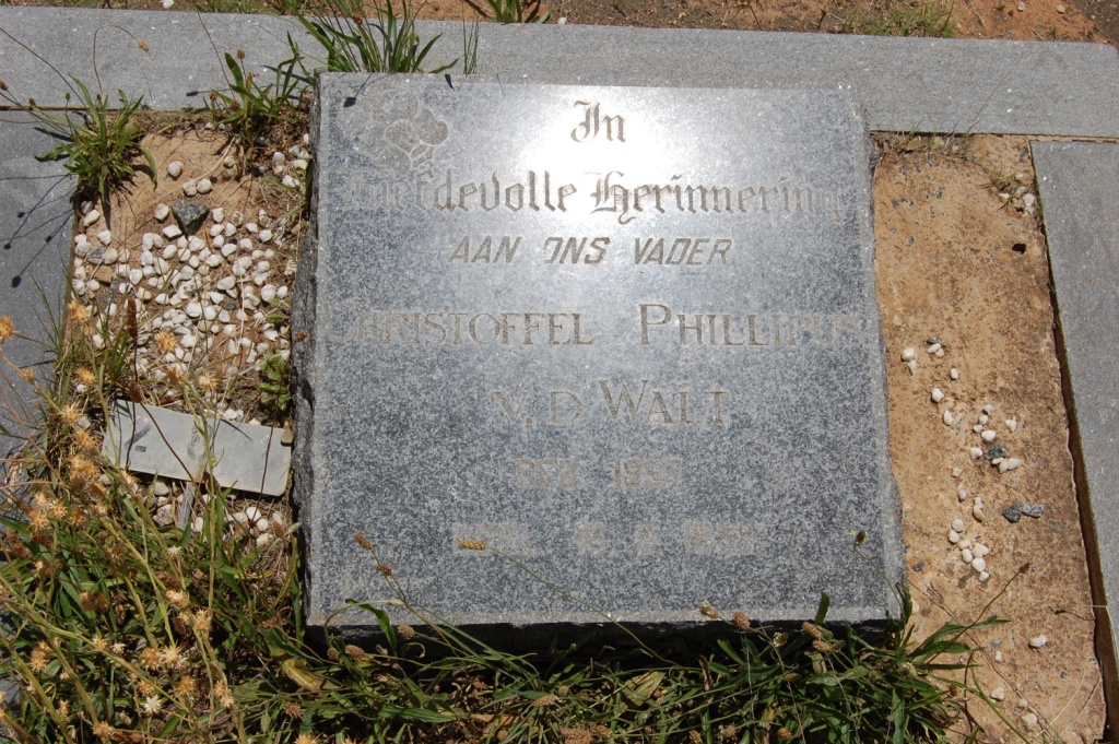 WALT Christoffel Phillipus, van der 1907-195?