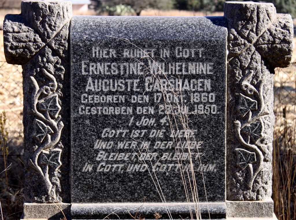 CARSHAGEN Ernestine Wilhelmine Auguste 1860-1950