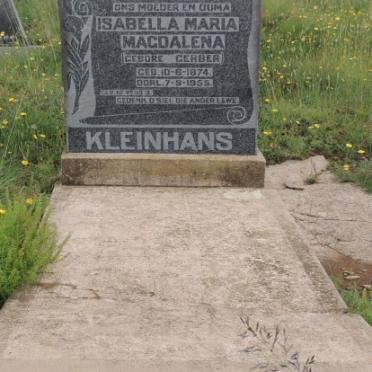 KLEINHANS Isabella Maria Magdalena nee GERBER 1874-1955 