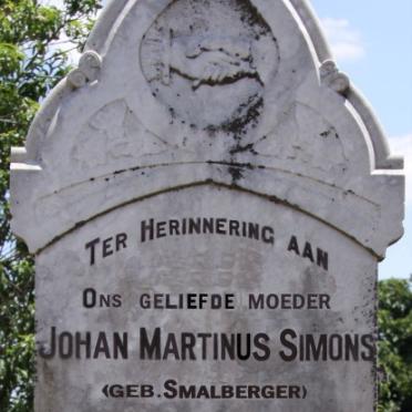 SIMONS Johan Martinus nee SMALBERGER 1875-1942