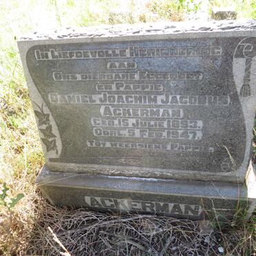 ACKERMAN Daniel Joachim Jacobus 1893-1947