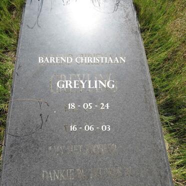 GREYLING Barend Christiaan 1924-2003