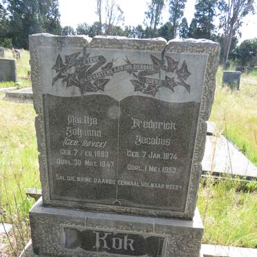 KOK Frederick Jacobus 1874-1953 & Martha Johanna BOYCE 1883-1947