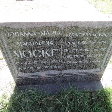 MOCKE Johanna Maria Magdalena 1906-1991