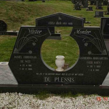 PLESSIS Daniël Christiaan, du 1916-1984 &amp; Catherina Margaretha KOEN 1922-1983