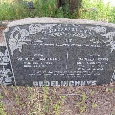 REDELINGHUYS Wilhelm Lambertus 1889-1961 & Isabella Maria TERBLANCHE 1892-1953