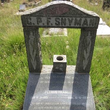 SNYMAN Christoffel Petrus Francois 1901-1953