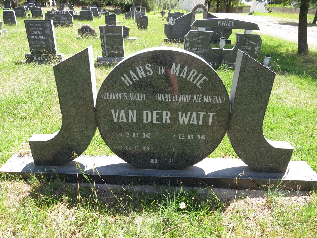 WATT Johannes Adolff, van der 1943-1991 & Marie Beatrix VAN ZIJL 1945-